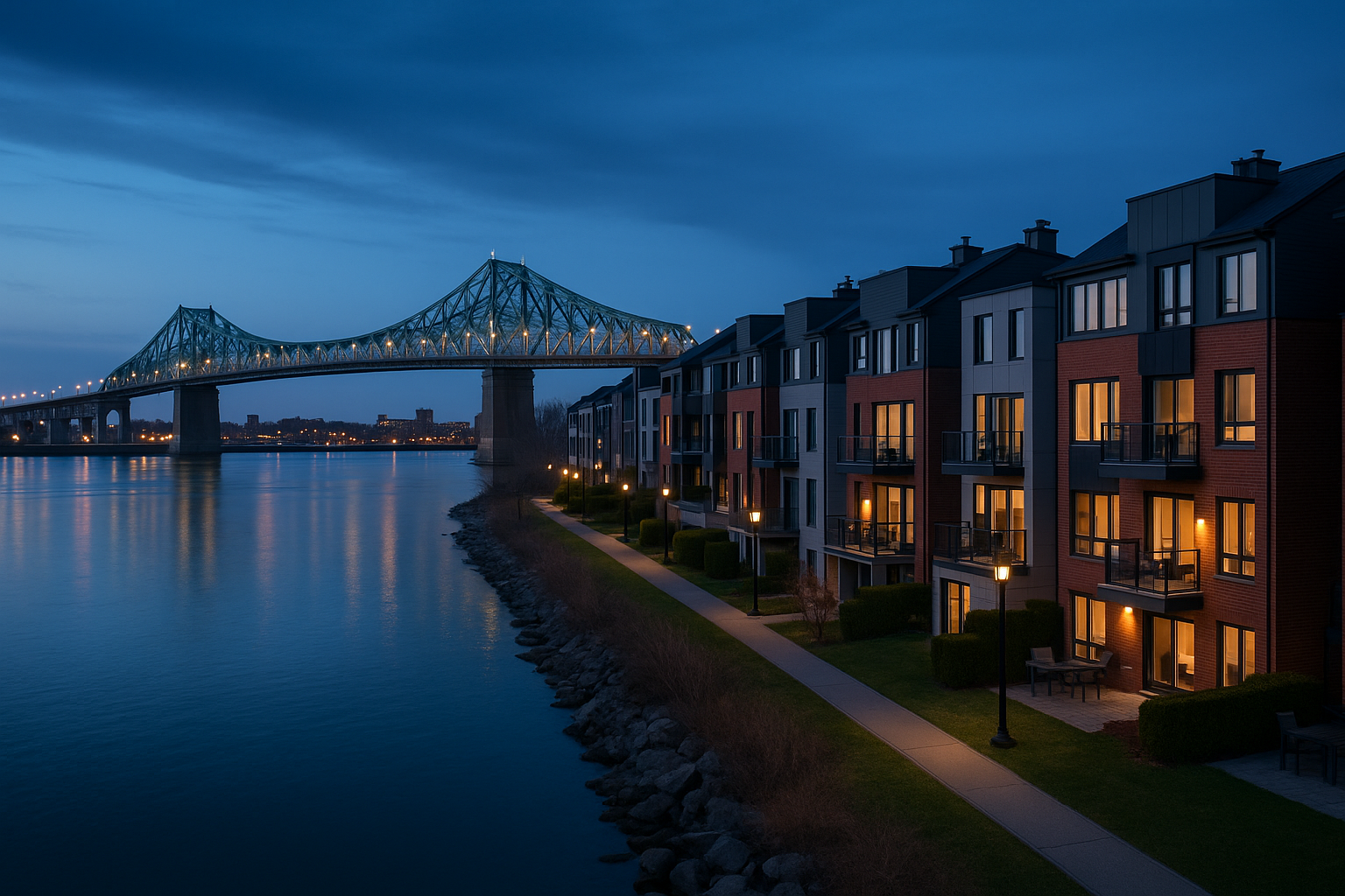 Quartier riverain à Longueuil